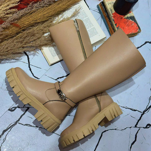 بوت سوار کاری زنانه مدل کمربند دار