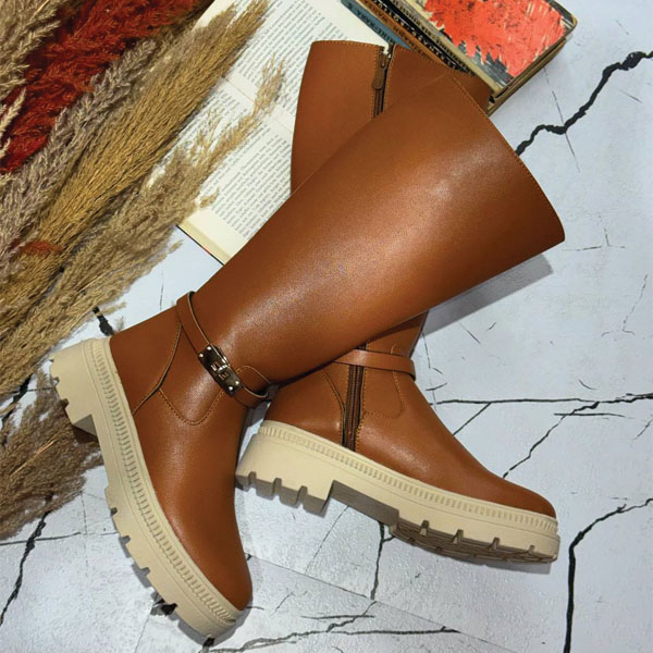 Pr 12136 Pi Boots Below The Knee بوت سوار کاری زنانه مدل کمربند دار