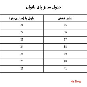 راهنمای انتخواب سایز پای بانوان| می شوز