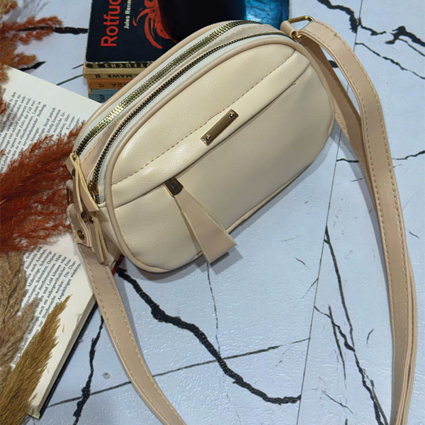 کیف چرم بند دار چرم زنانه مدل 3 زیپ