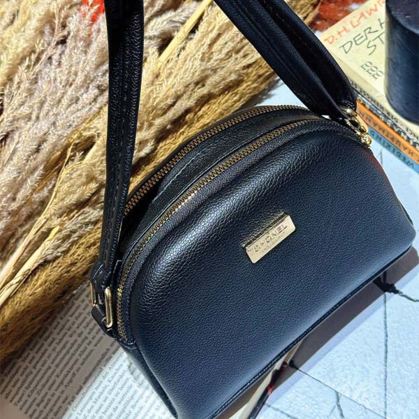 کیف چرمی مستطیلی زنانه مدل 2 زیپ بند دار