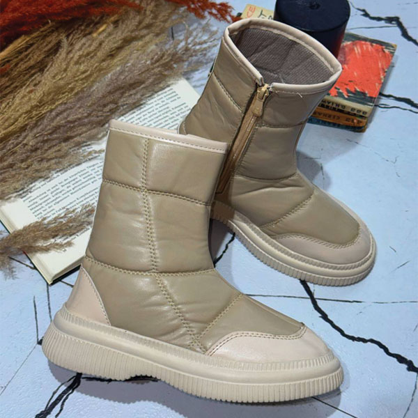 نیم بوت کاپشنی چرم زنانه