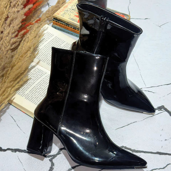 نیم بوت پاشنه پهم مجلسی نوک تیز