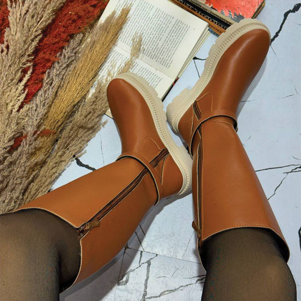 بوت سوار کاری زنانه مدل کمربند دار