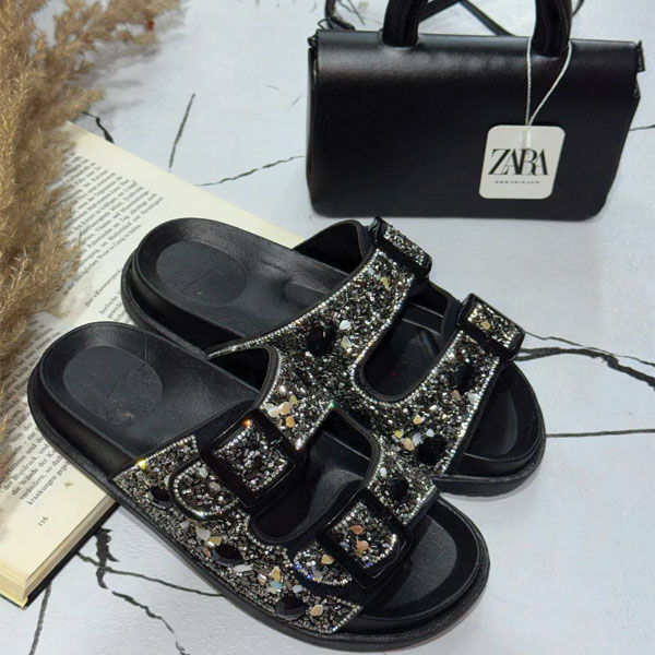 اسلیپر دو سگک گلدوزی هرمزی