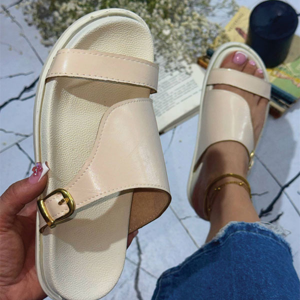 اسلیپر چرم زنانه مدل هلالی