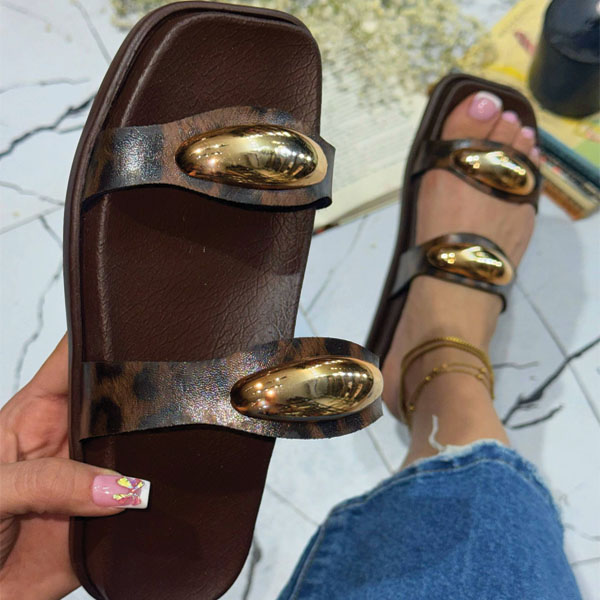 اسلیپر چرم زنانه مدل 2بند