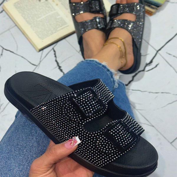 اسلیپر طبی نگینی زنانه مدل 2 سگک