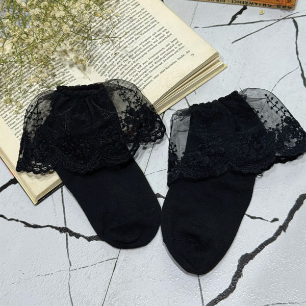 جوراب فانتزی توری زنانه مدل مچ گیپور