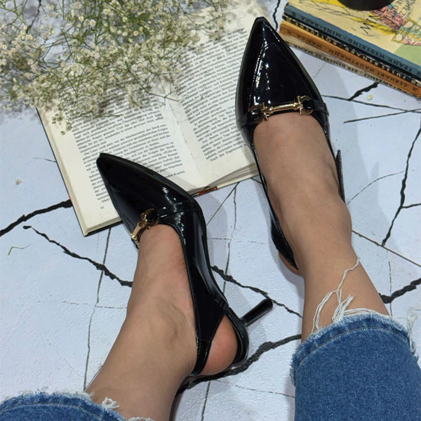 کفش مجلسی پاشنه‌دار چرم گوچی